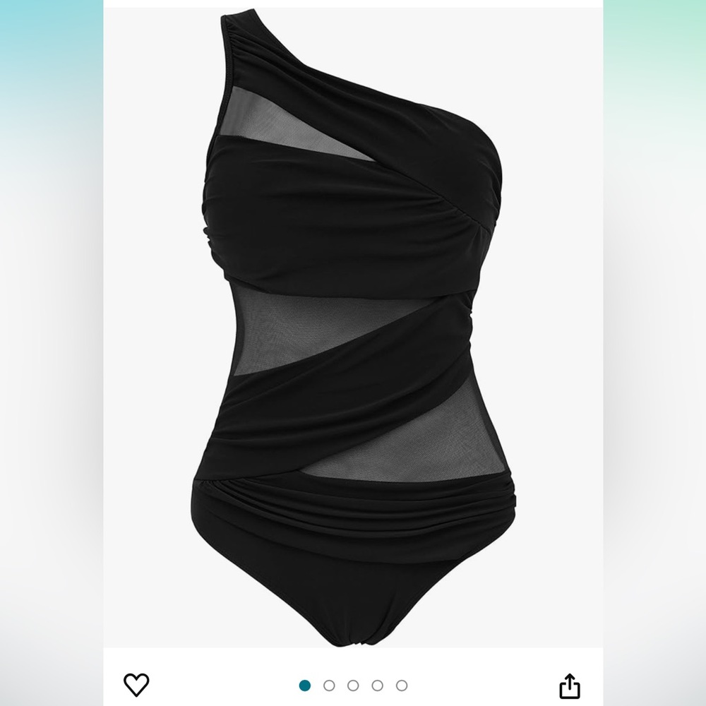 Mesh sexy one shoulder swim suit